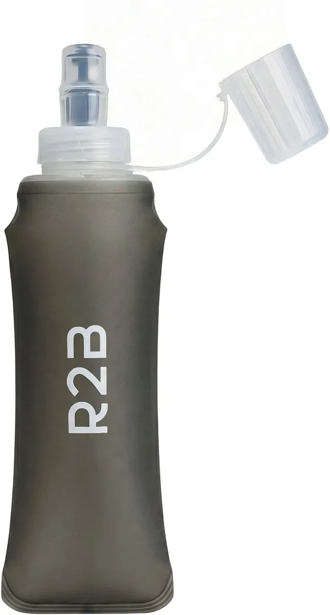 R2B Soft Flask 500 ML - Drinkfles Hardlopen - Opvouwbare Waterfles - Flexibele Drinkfles - Bidon/Drinkzak - Antraciet