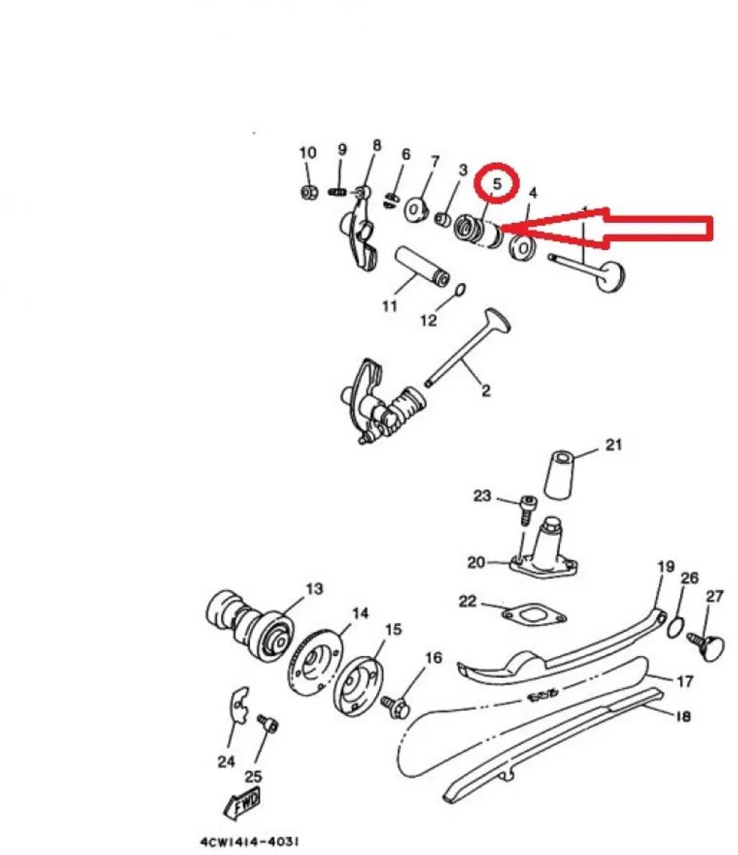 Yamaha 4TE-12113-00 Veer voor 125 XC Cygnus 2000