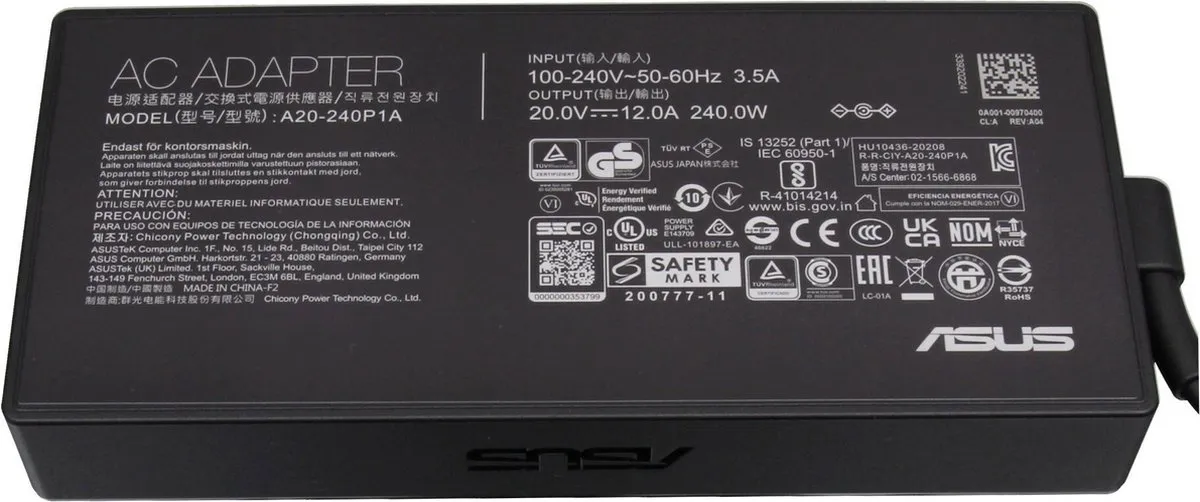 ASUS 0A001-00970400 Oplader 240W - Zwart