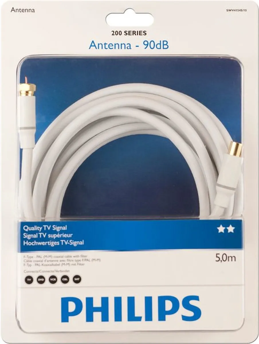 Philips Coaxkabel SWV4154S/10 - Wit