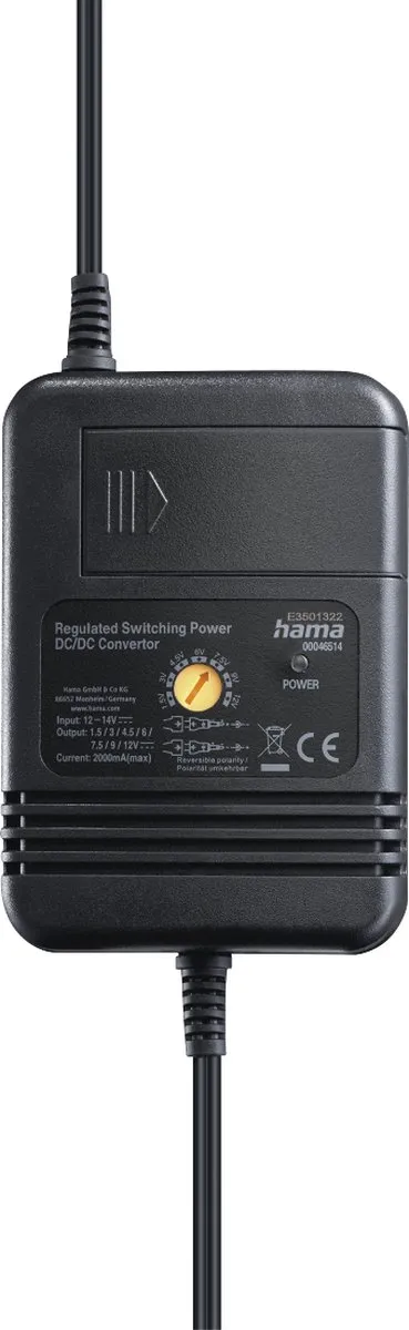 Hama Netadapter Auto Instelbaar 24W 2000mA