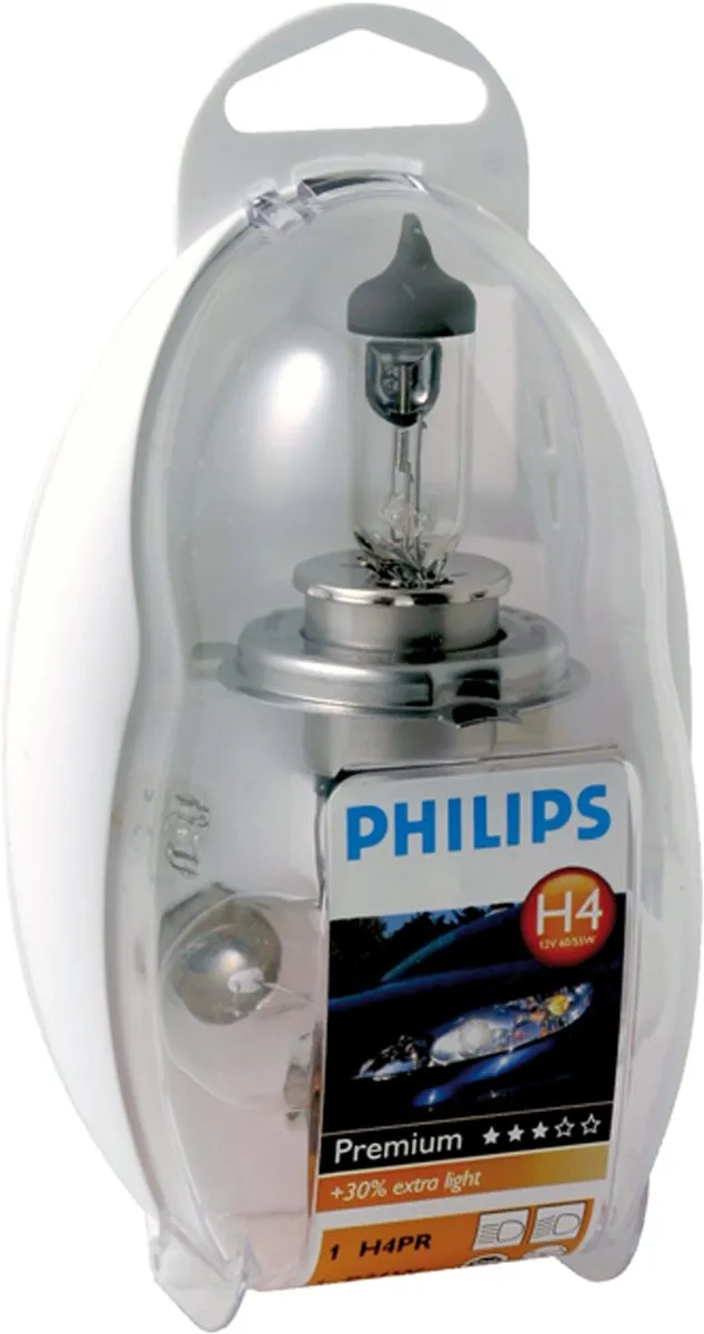 Philips Easy Kit H4 Reservelampenset - 6 Stuks - Wit/Rood