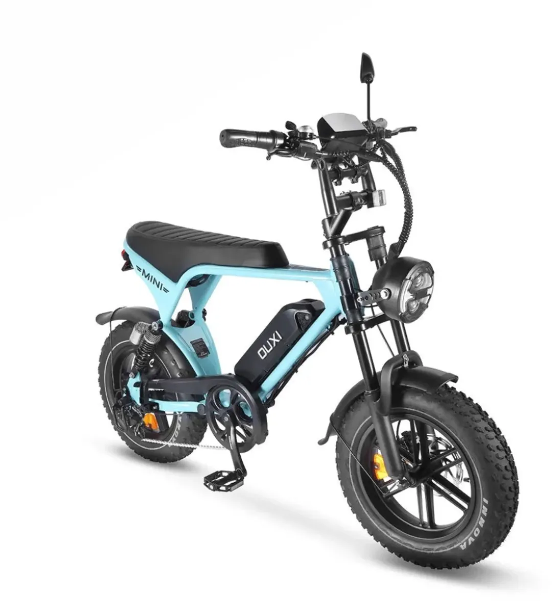 OUXI V8 Ultra Mini Fatbike 250W - 7 Versnellingen Lichtblauw