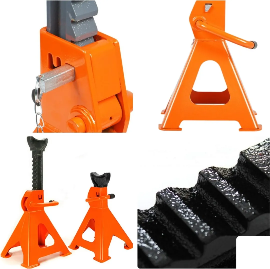 Perel Set Verstelbare Assteunen 2 Stuks - 2 Ton - 135-430mm - Oranje/Zwart