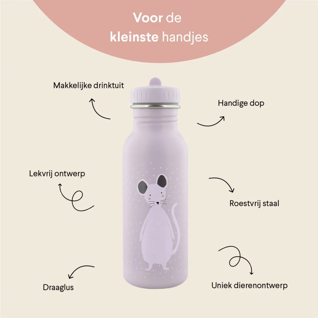 Trixie Mrs Mouse RVS Waterfles 500ml - Muis Violet