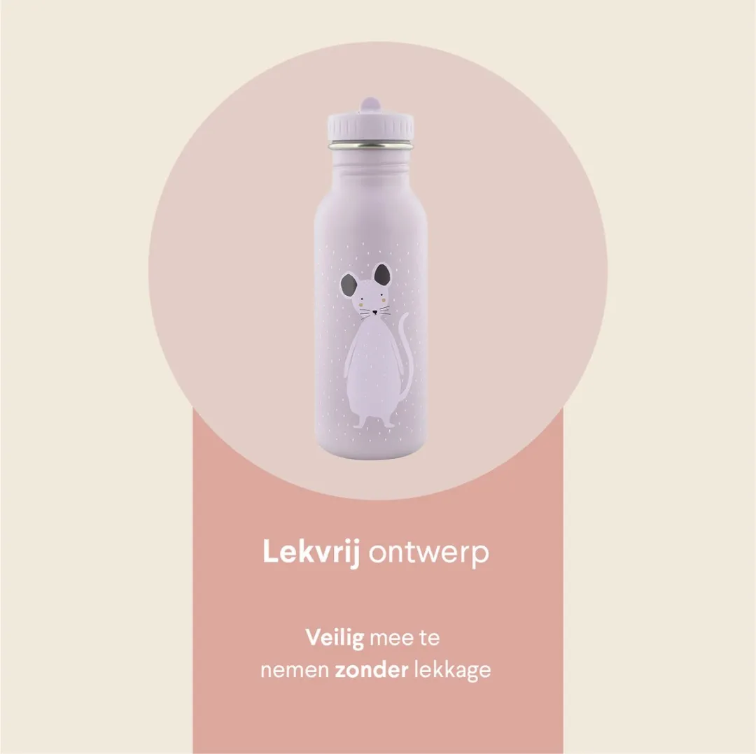 Trixie Mrs Mouse RVS Waterfles 500ml - Muis Violet