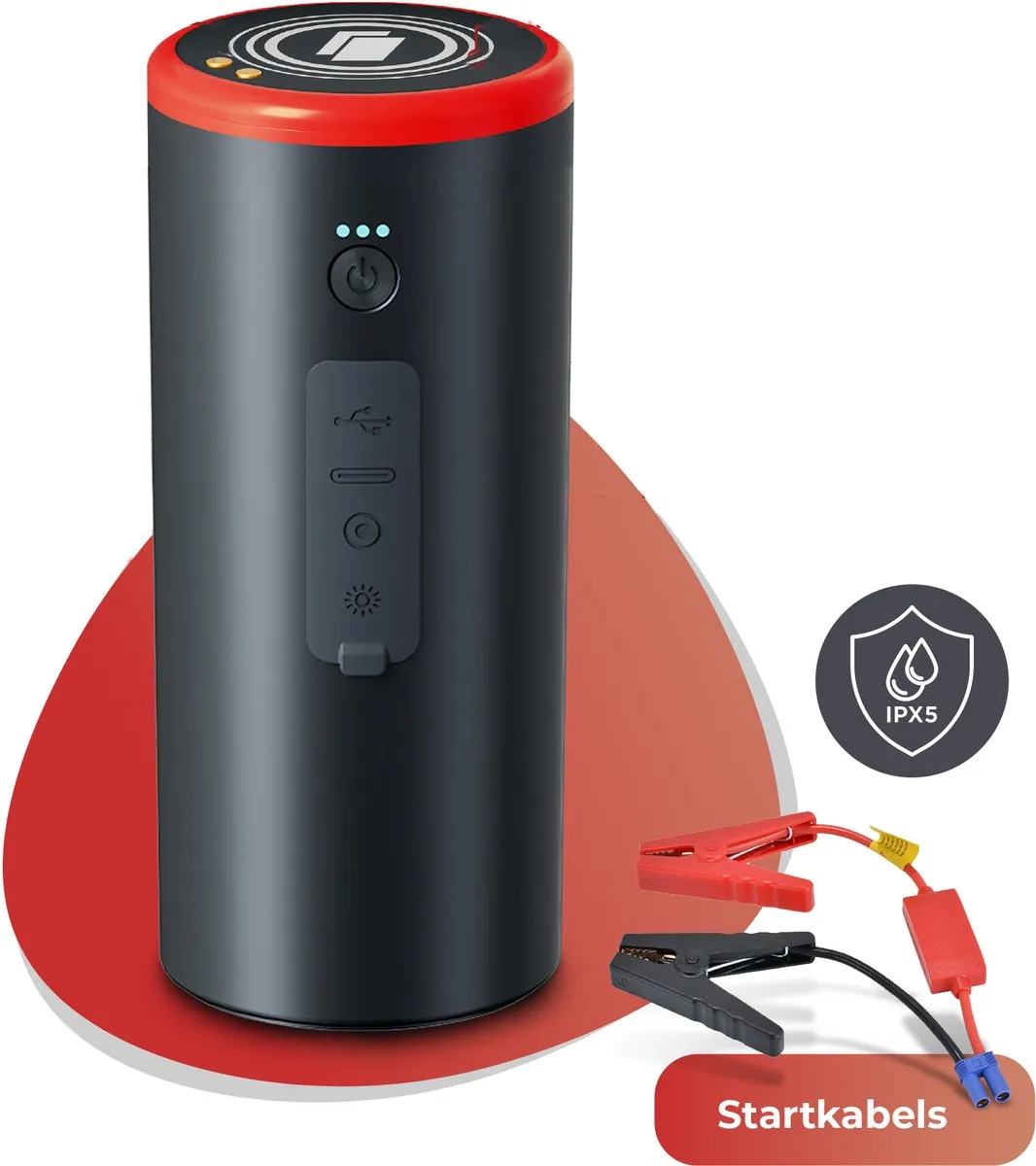 Caliber 12V Jumpstarter voor Auto - Auto starthulp - 300A - Ook te gebruiken als Powerbank - inclusief LED zaklamp en SOS Noodlicht - Werkt met PowerSnap Accu Platform (CPS-JS)