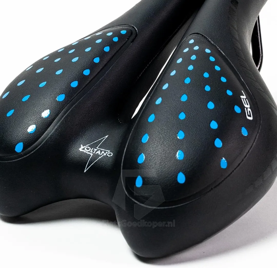 Voltano Sport Fietszadel Gel Trekking - Zwart/Blauw - Unisex