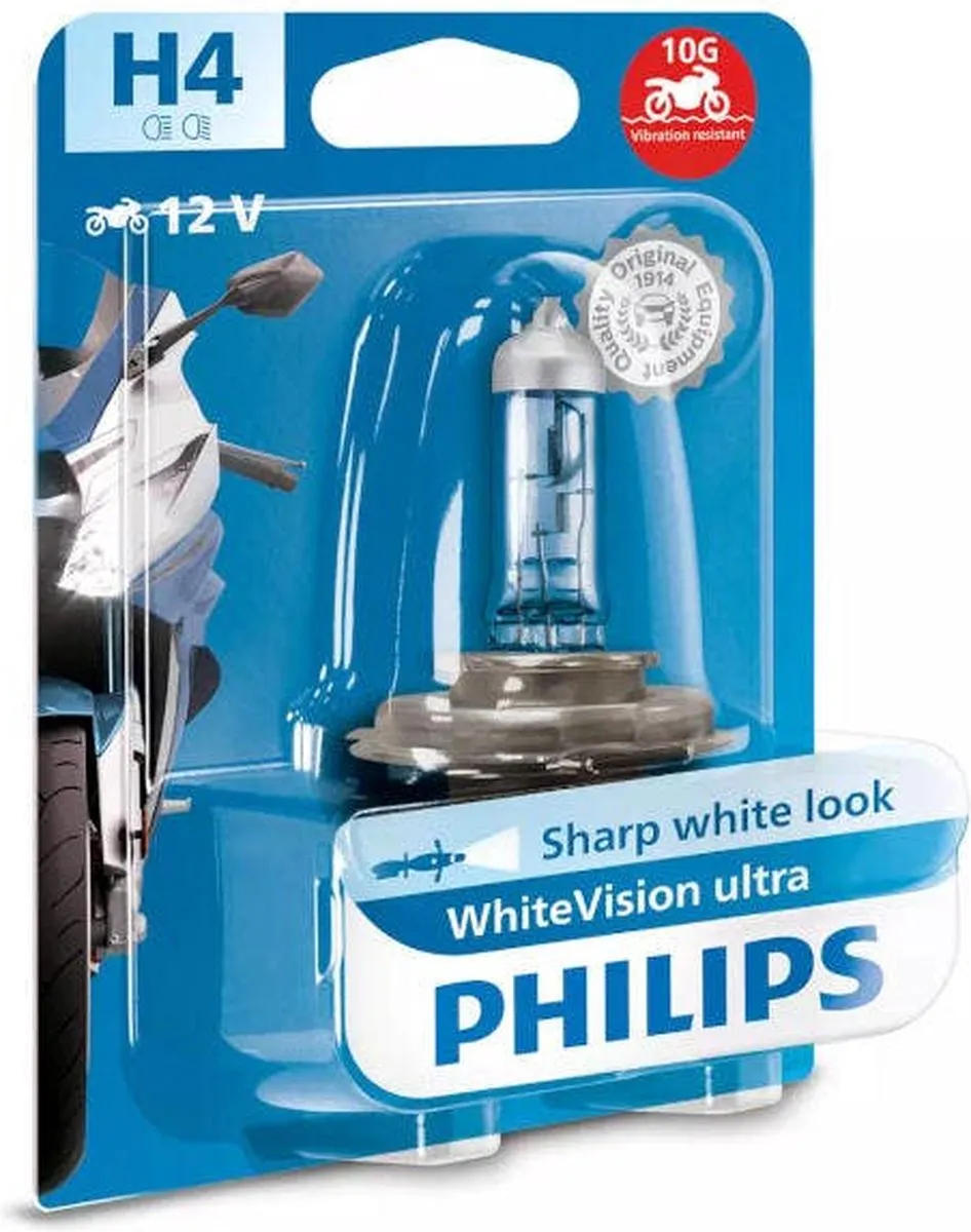 Philips WhiteVision Ultra H4 12342WVUBW Halogeenlamp - 4200K