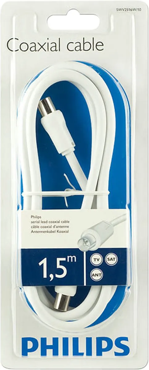 Philips PAL Coaxkabel SWV2516W/10 - Wit