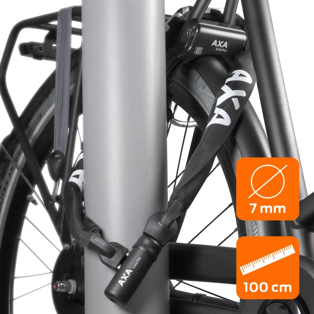 AXA Linq City 100 Kettingslot 100cm - 7mm Gehard Staal - Zwart