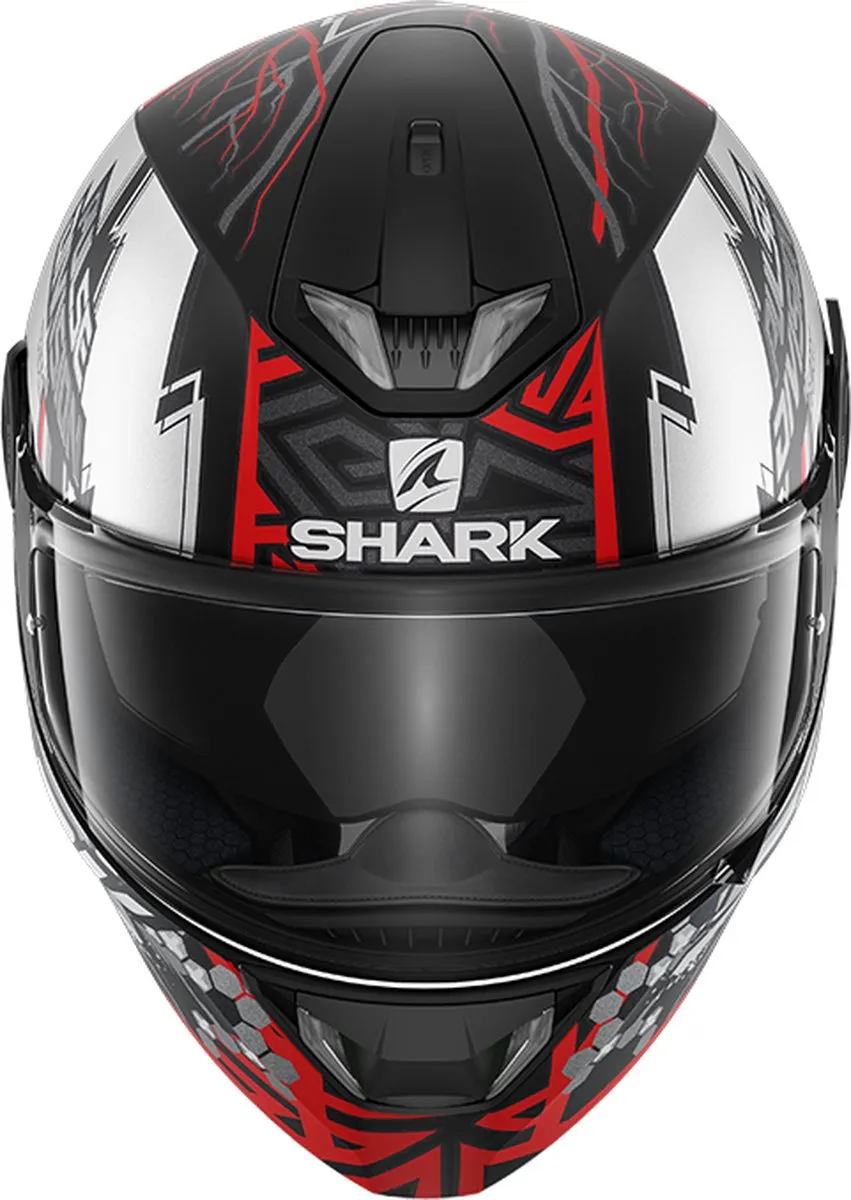 Shark Skwal 2.2 Noxxys Integraalhelm - Mat Zwart Rood Zilver - Maat XS