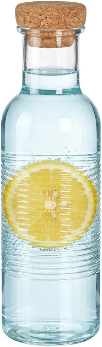 Pasabahce Waterfles met Kurken Dop 1070ml - Transparant