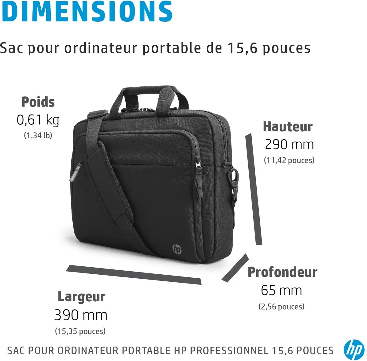 HP Renew Business Topload 15.6" - Laptoptas - Zwart