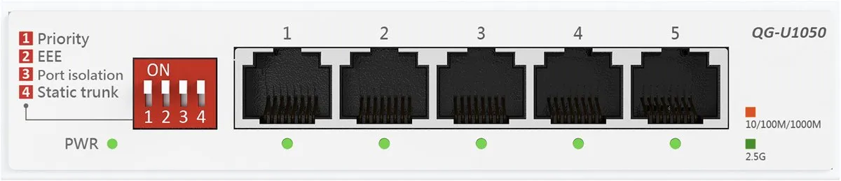 ASUS QG-U1050 5-Port 2.5G Unmanaged Switch - Wit - afbeelding 6 van 6
