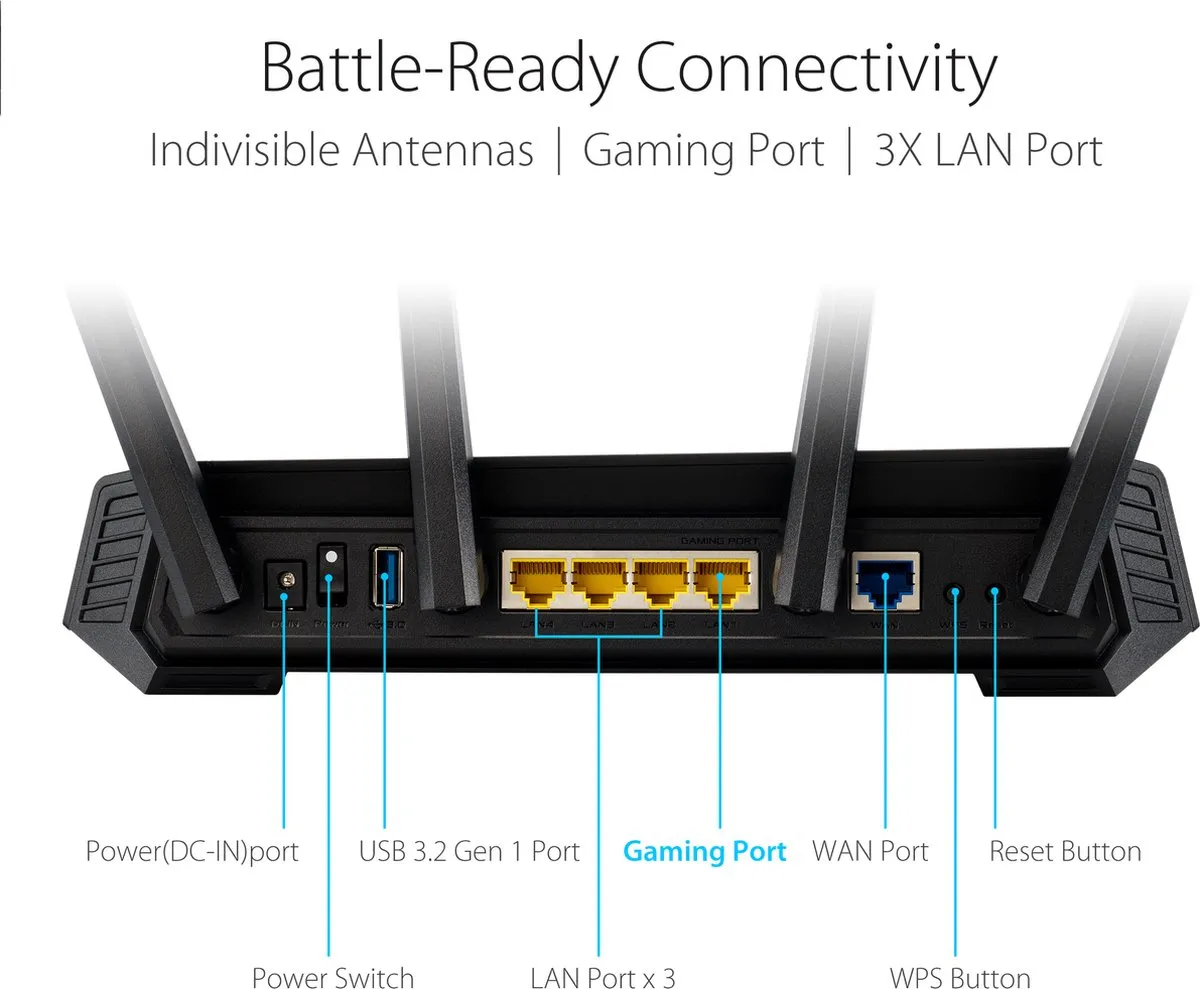 ASUS ROG Strix GS-AX5400 Gaming Router - WiFi 6 - Zwart