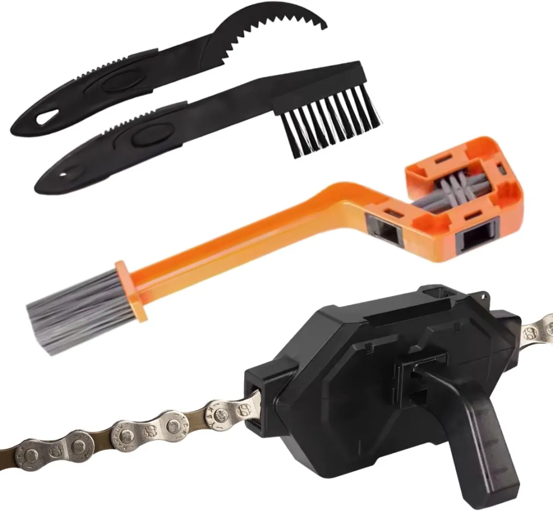 Fietsketting Reiniger Set - Kettingreiniger Fiets - Kettingborstel - Fiets montagestandaard - Fietsketting onderhoud - fiets schoonmaak set - racefiets - mountainbike - professionele 4 delige set