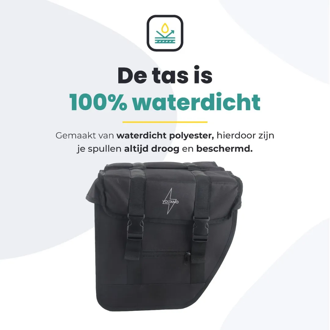 Voltano Urban Flow XL Dubbele Fietstas - 40L - Zwart