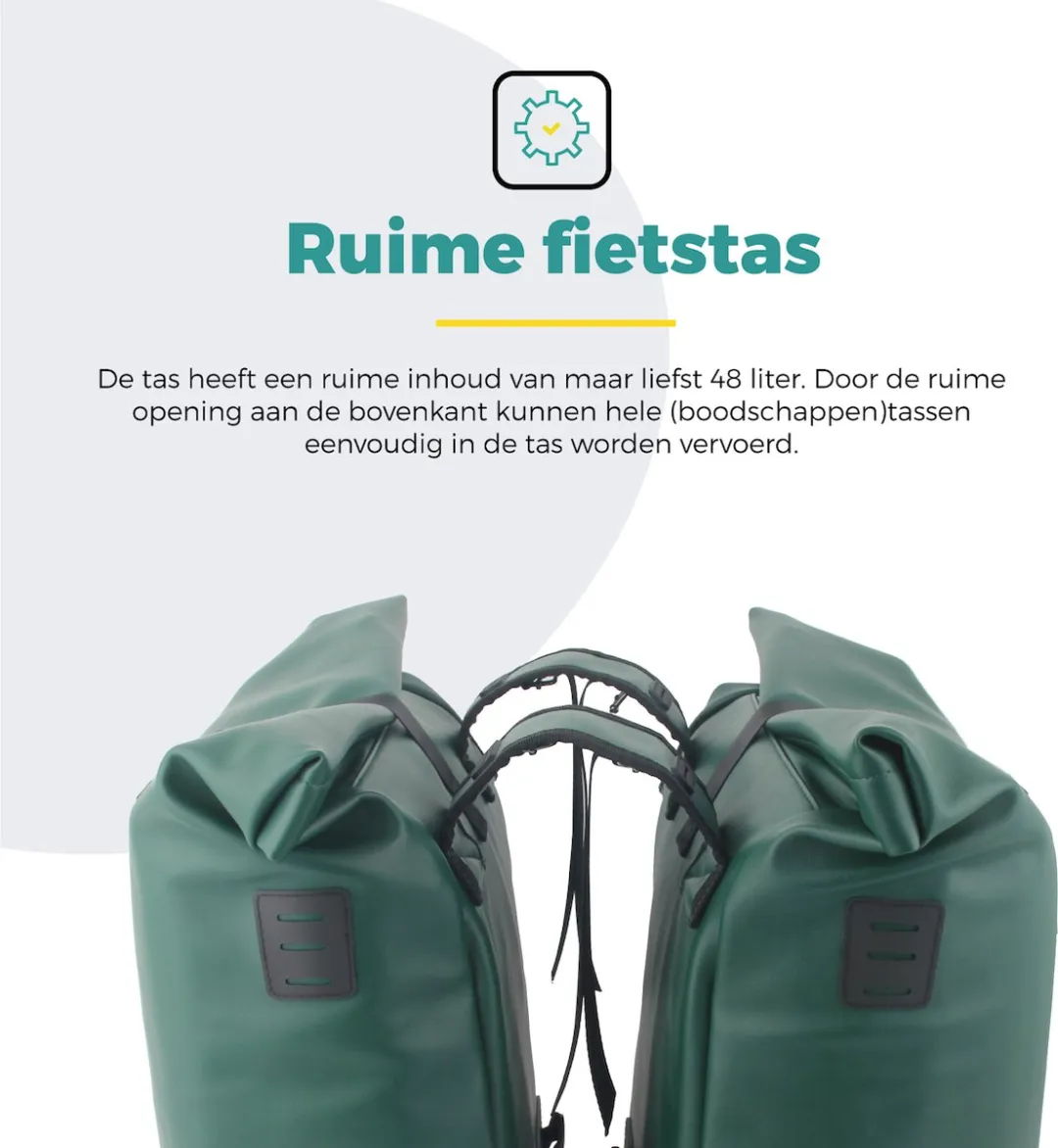Voltano Dubbele Fietstas Rolltop E-bike Pro 48L - Olijfgroen