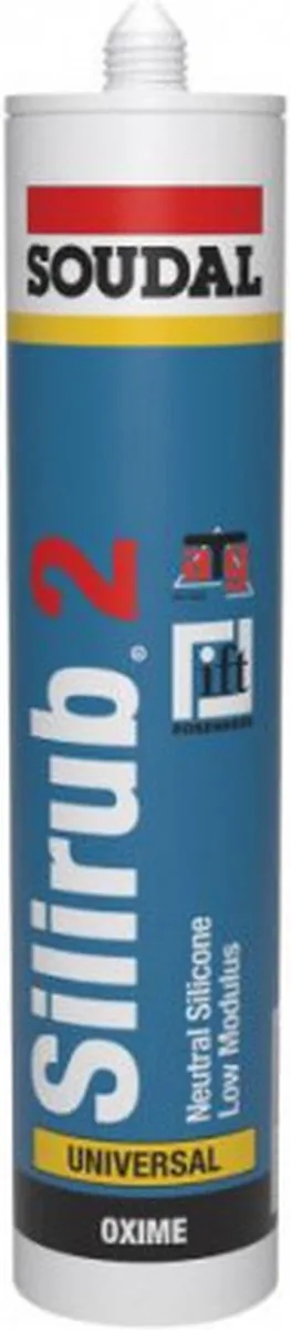 Soudal Silirub 2 Neutrale Silicone 300ml - Zwart