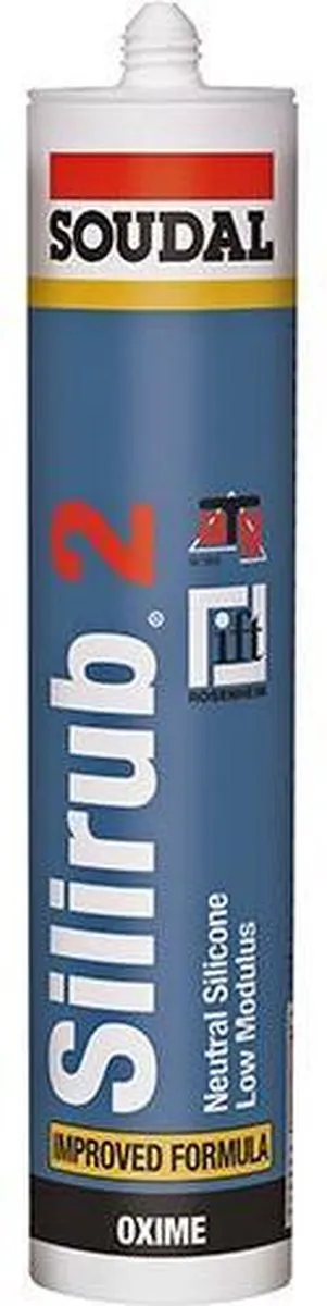 Soudal Silirub 2 Neutrale Silicone 300ml - Zwart