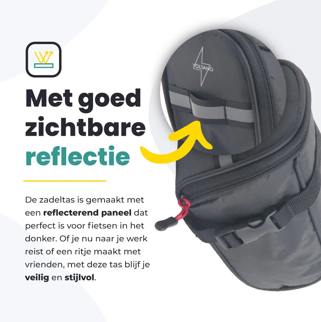 Voltano Luxe Zadeltas 1,5L - Zwart
