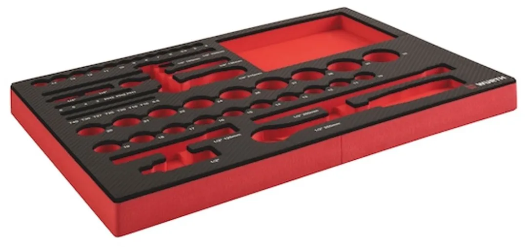 Würth Systeeminlay 8.4.1 Dopsleutel 1/4" + 1/2" - Rood/Zwart