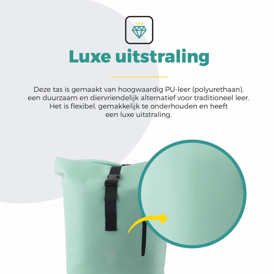 Voltano Dubbele Fietstas Rolltop E-bike Pro 48L - Mint Groen