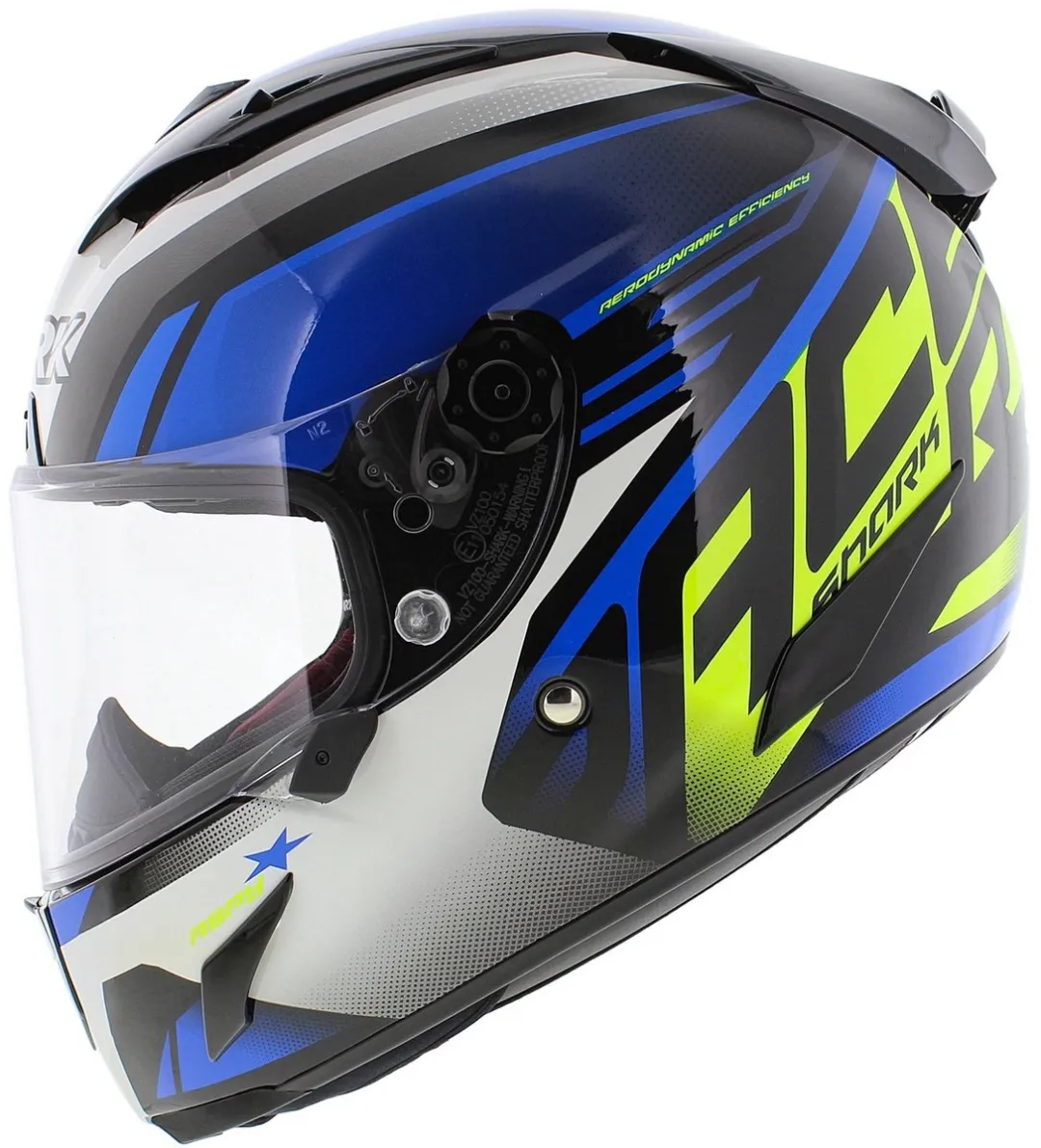 Shark Race-R Pro Aspy Motorhelm - XS - Zwart/Blauw/Geel