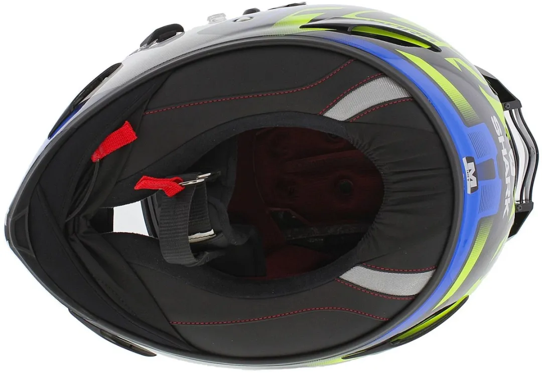 Shark Race-R Pro Aspy Motorhelm - XS - Zwart/Blauw/Geel - afbeelding 6 van 6