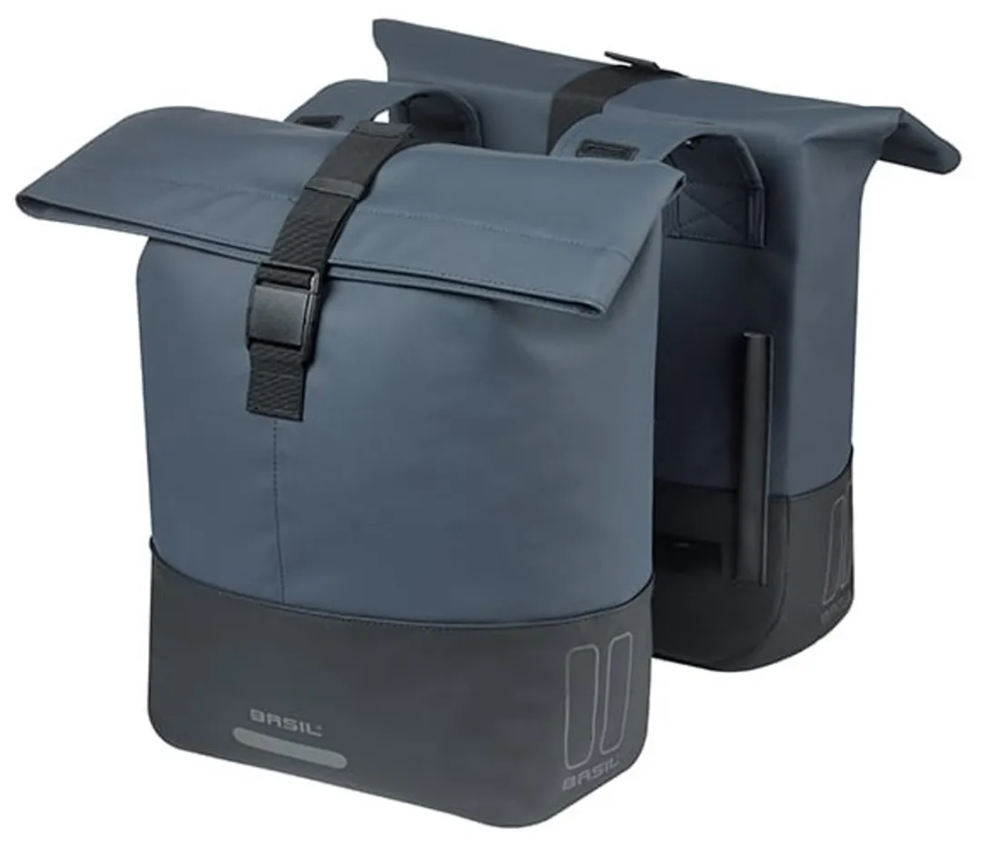 Basil Cove Dubbele Fietstas 32L - Blauw/Zwart