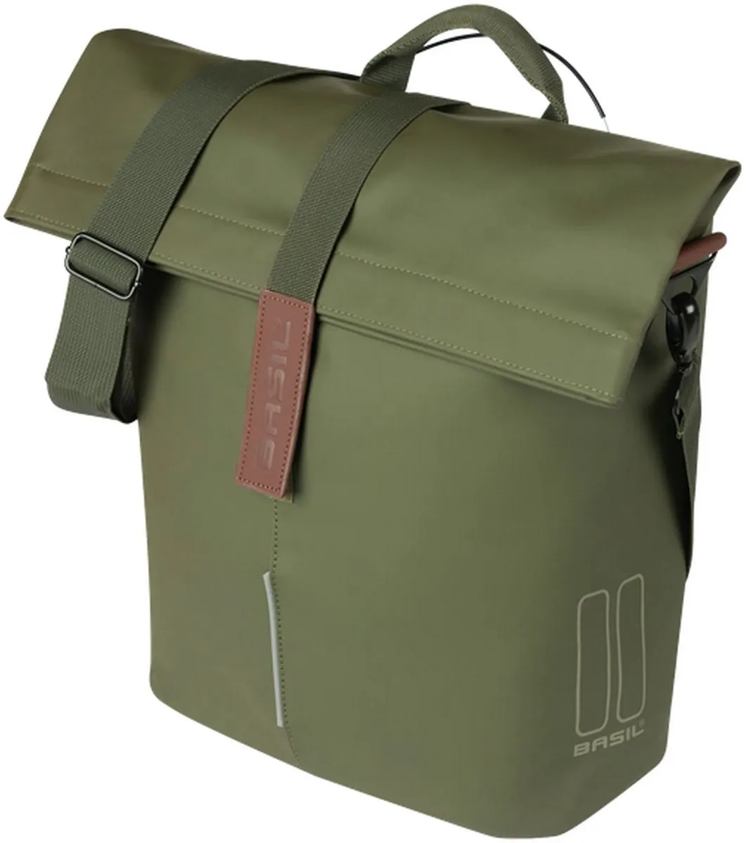 Basil City Enkele Fietstas MIK Studs 14L - Moss Green