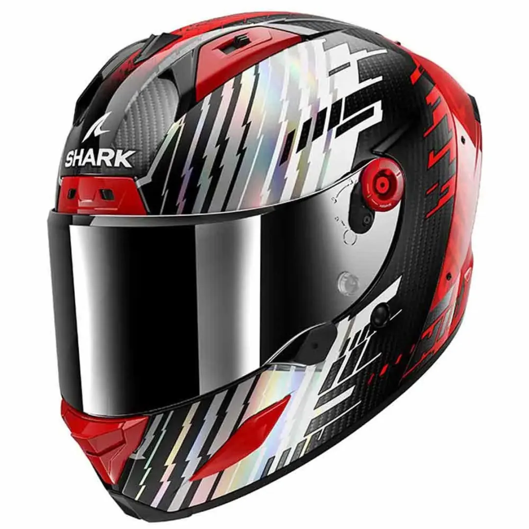 Shark Aeron Edgy Carbon Helm - S - Rood/Chrome - afbeelding 6 van 6