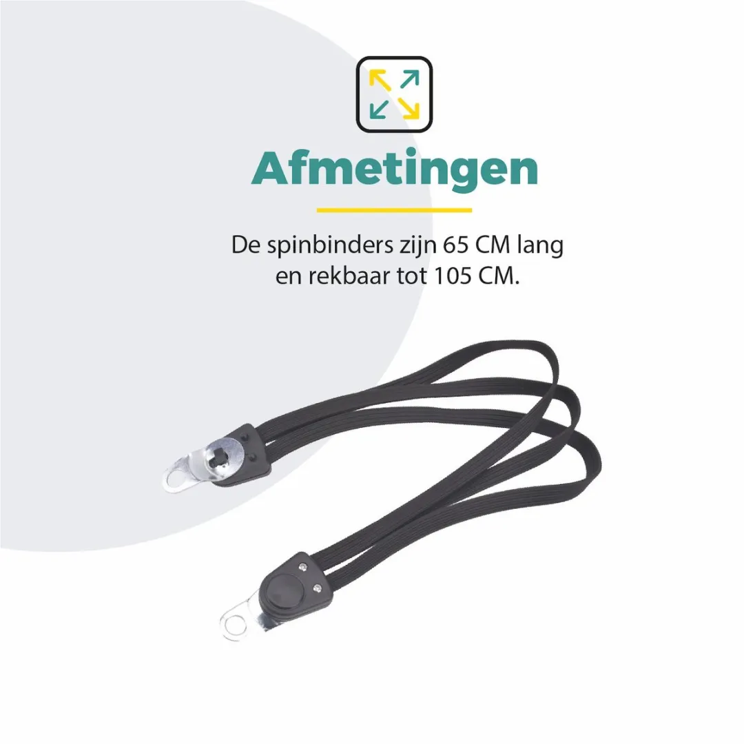 Voltano Snelbinders Fiets Extra Sterk 65-105cm - 28 Inch - Zwart