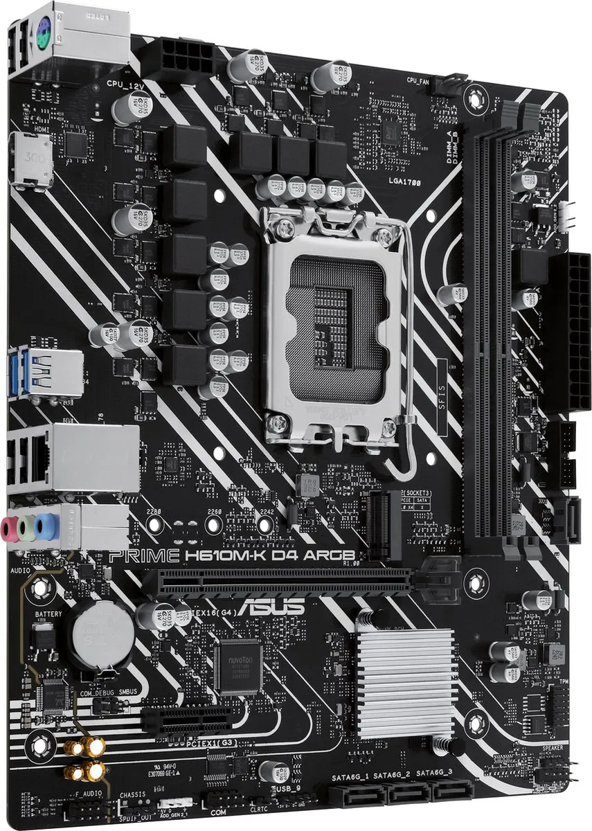 ASUS PRIME H610M-K D4 ARGB Micro-ATX Moederbord - LGA1700