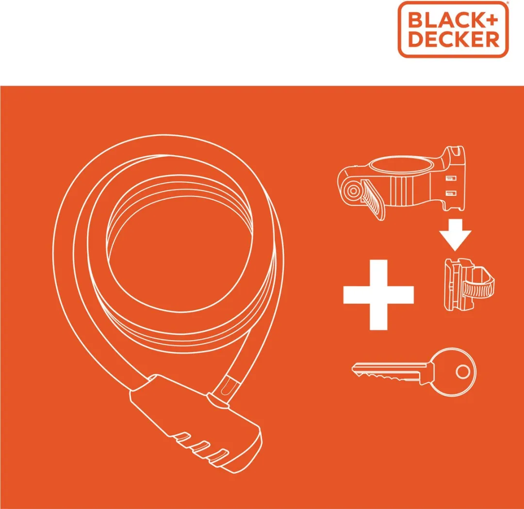 BLACK+DECKER BXCHBL70001 Fietsslot - 90cm - Zwart