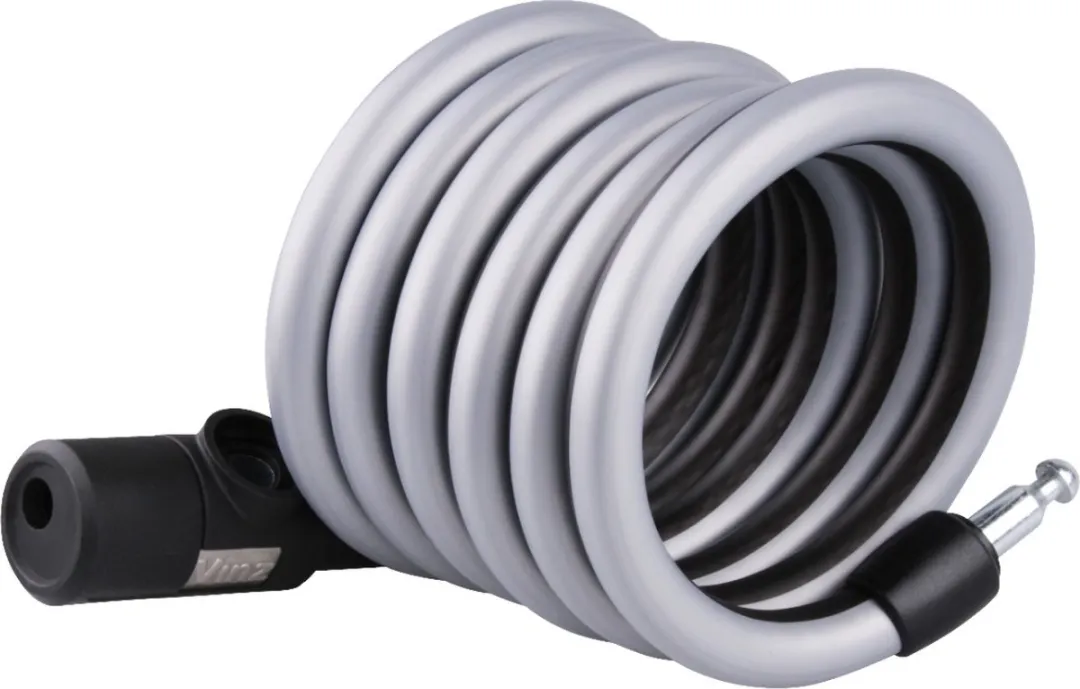 VINZ Korab Spiraal Kabelslot 15mm - 150cm - Zwart