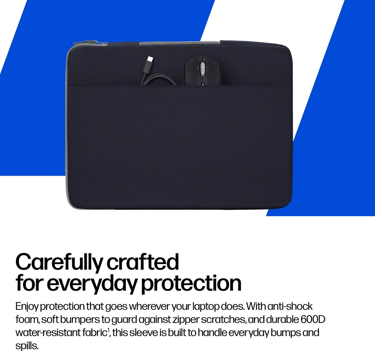 HP Protective Atmospheric Blue Laptop Sleeve 13–14 inch – Dun & Waterafstotend met handvat
