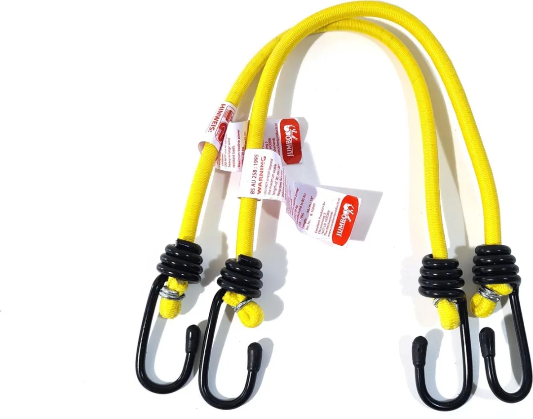 Jumbo Snelbinder met Haken 45cm - 4 Stuks - Geel