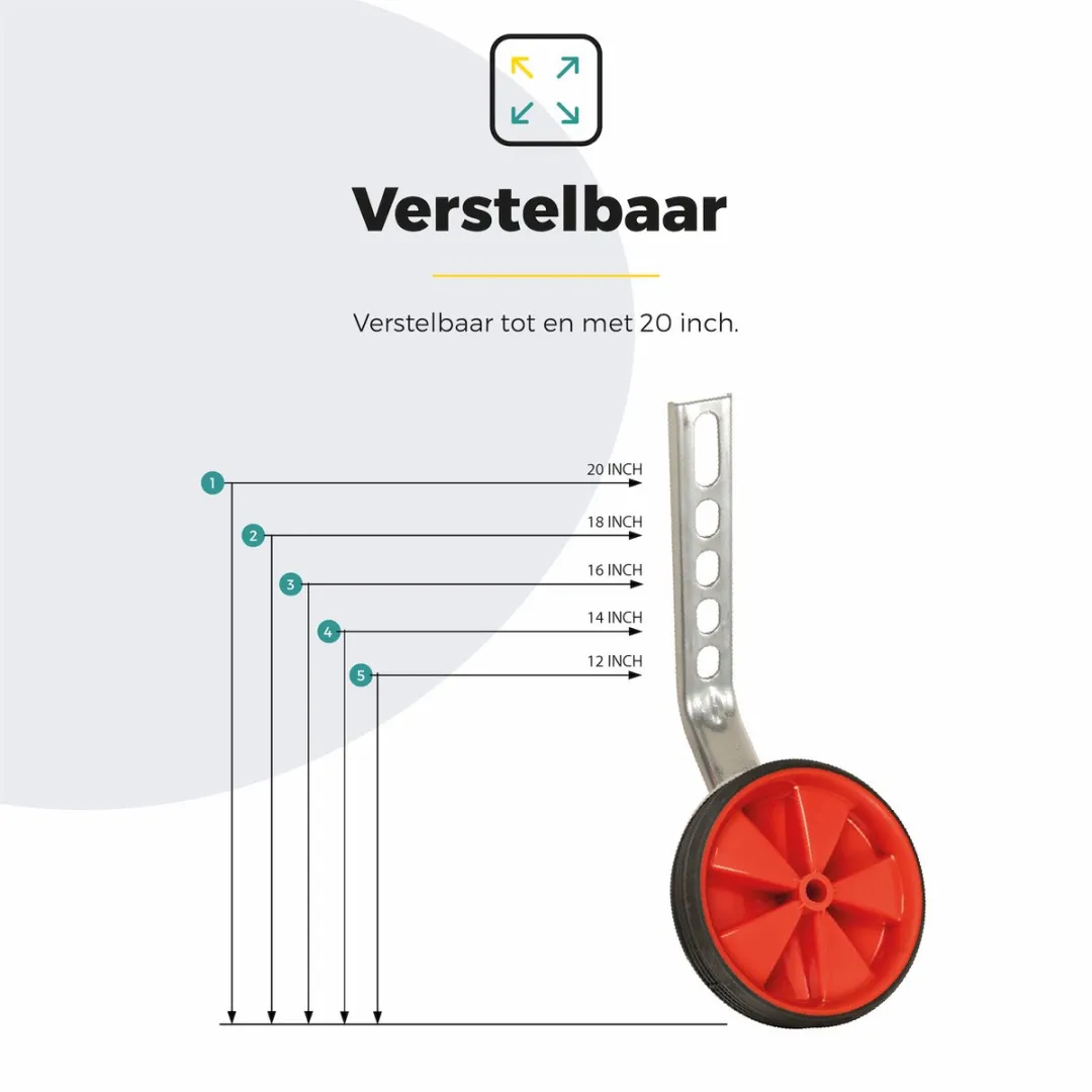 Voltano Zijwieltjes Rood 12-20 Inch - afbeelding 6 van 6