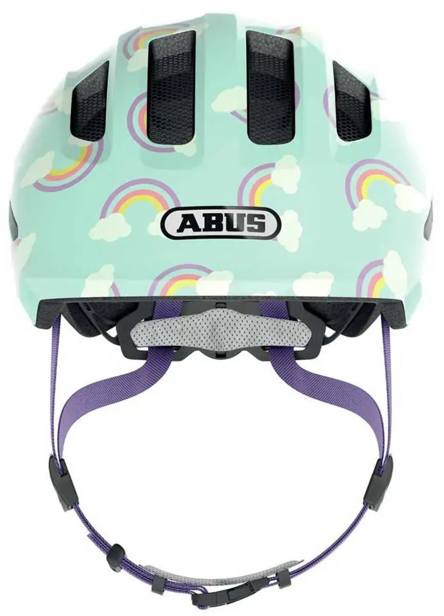 ABUS Smiley 3.0 LED Fietshelm - Maat S - Lichtblauw met regenboogpatroon - afbeelding 6 van 6