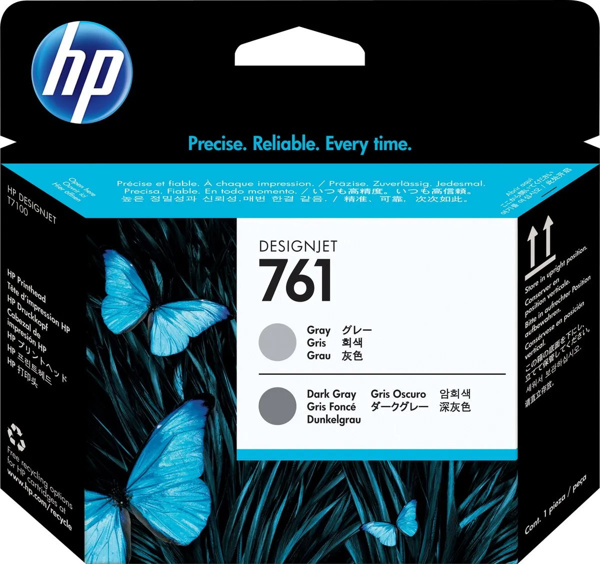 HP 761 CH647A Inktcartridge - Grijs