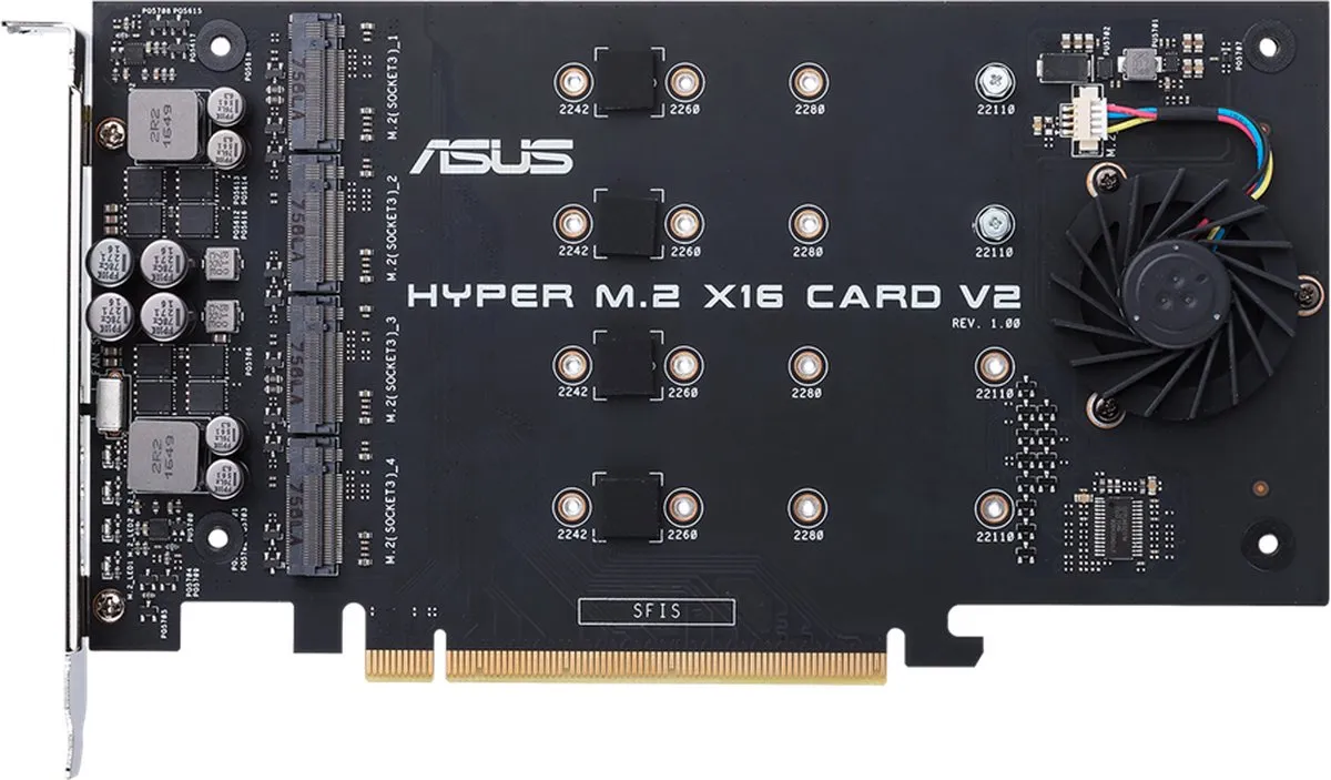 ASUS HYPER M.2 X16 CARD V2 Uitbreidingskaart - 4x M.2 PCIe - afbeelding 6 van 6
