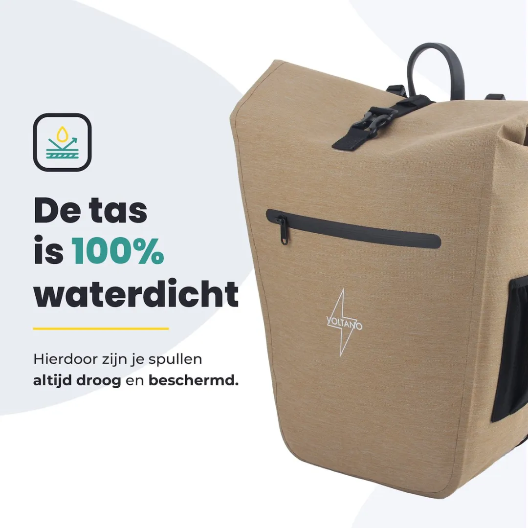Voltano Luxe E-bike Enkele Fietstas 28L - Beige
