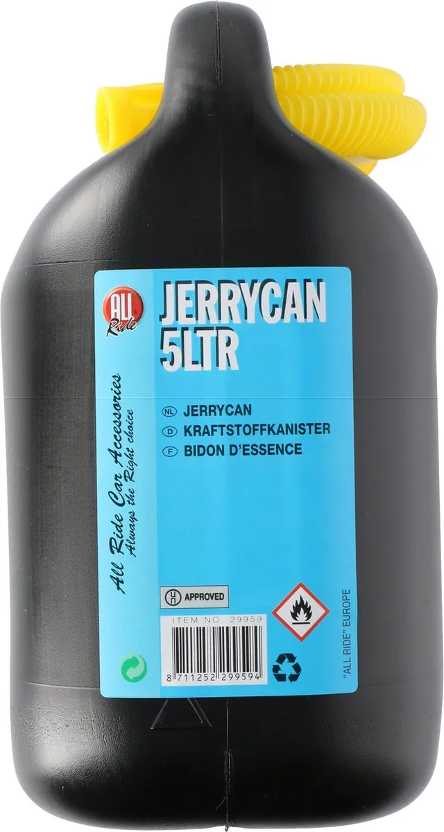 Dunlop Jerrycan 5L - Brandstof - Zwart