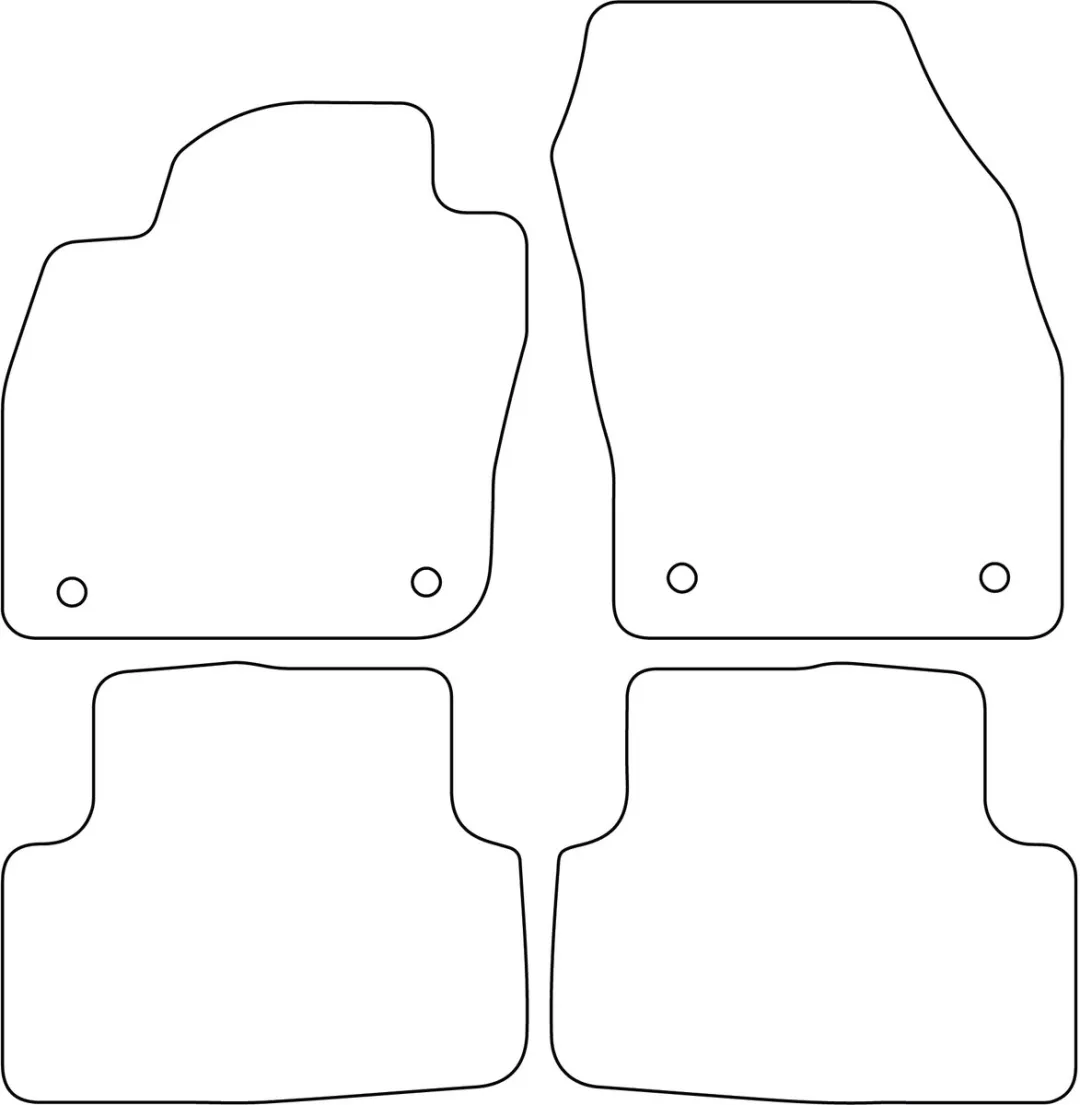 Volkswagen T-Cross Velours Vloermatten - Blauw/Zwart - 4 Stuks