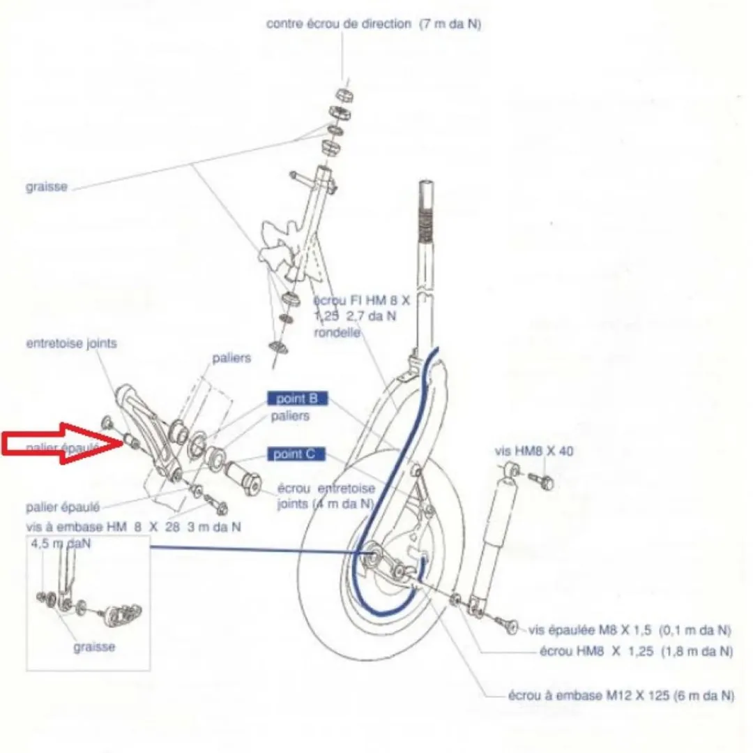 Peugeot Entretoise 80 SV 725124 8x14x14