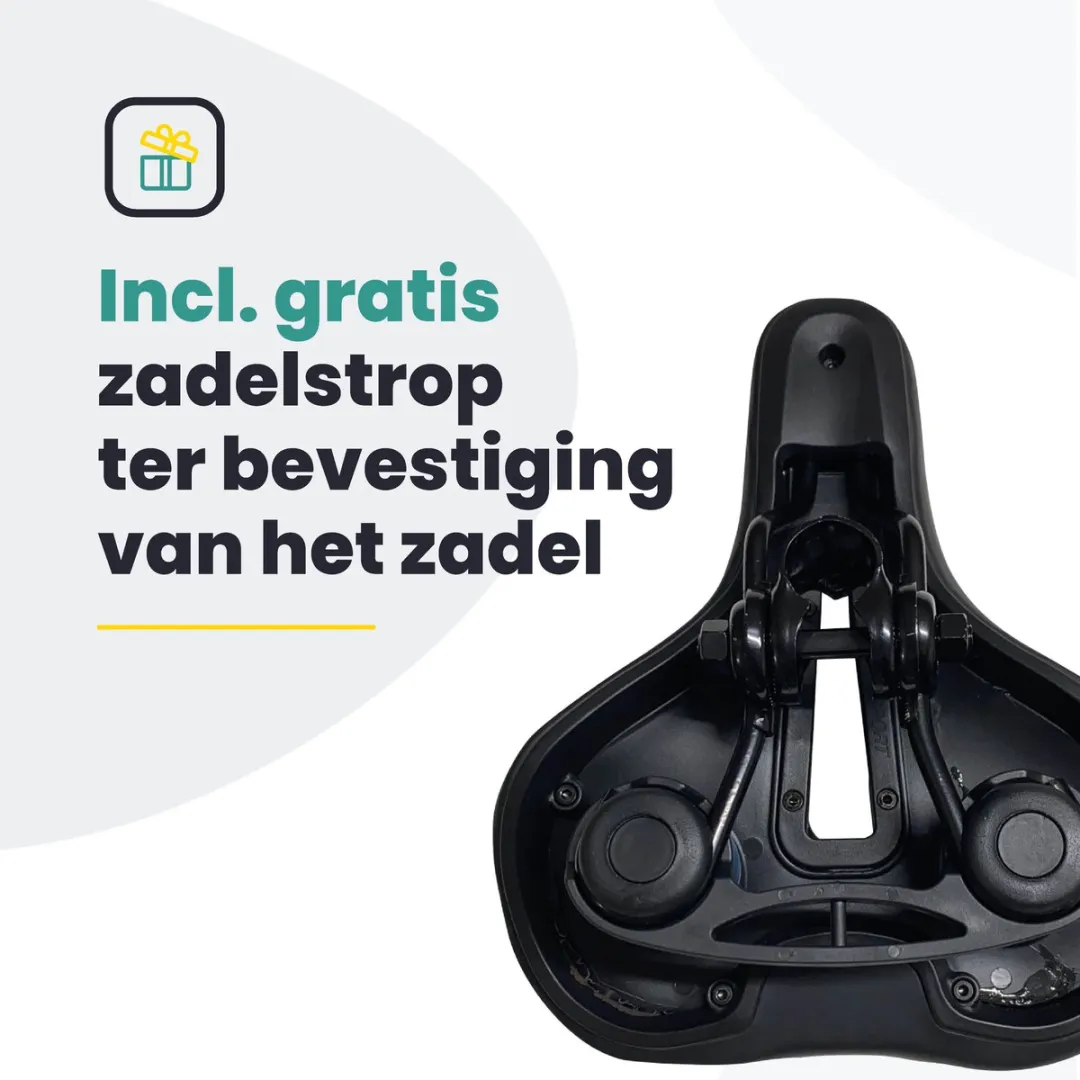 Voltano Dames Fietszadel - Zwart - Met Zadelstrop