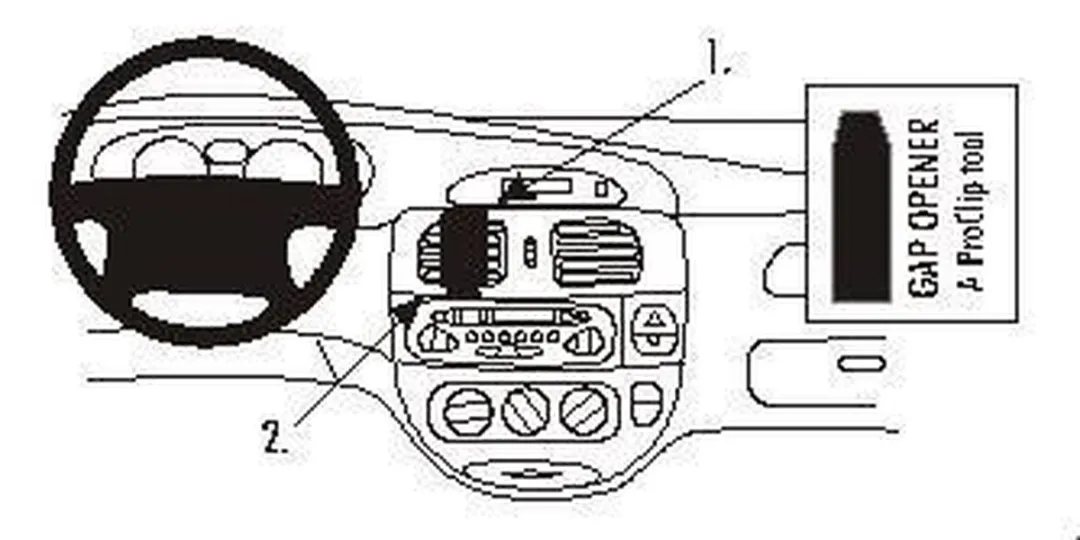 Brodit Proclip Center Mount Zwart - Renault Scenic 00-03 - afbeelding 6 van 6