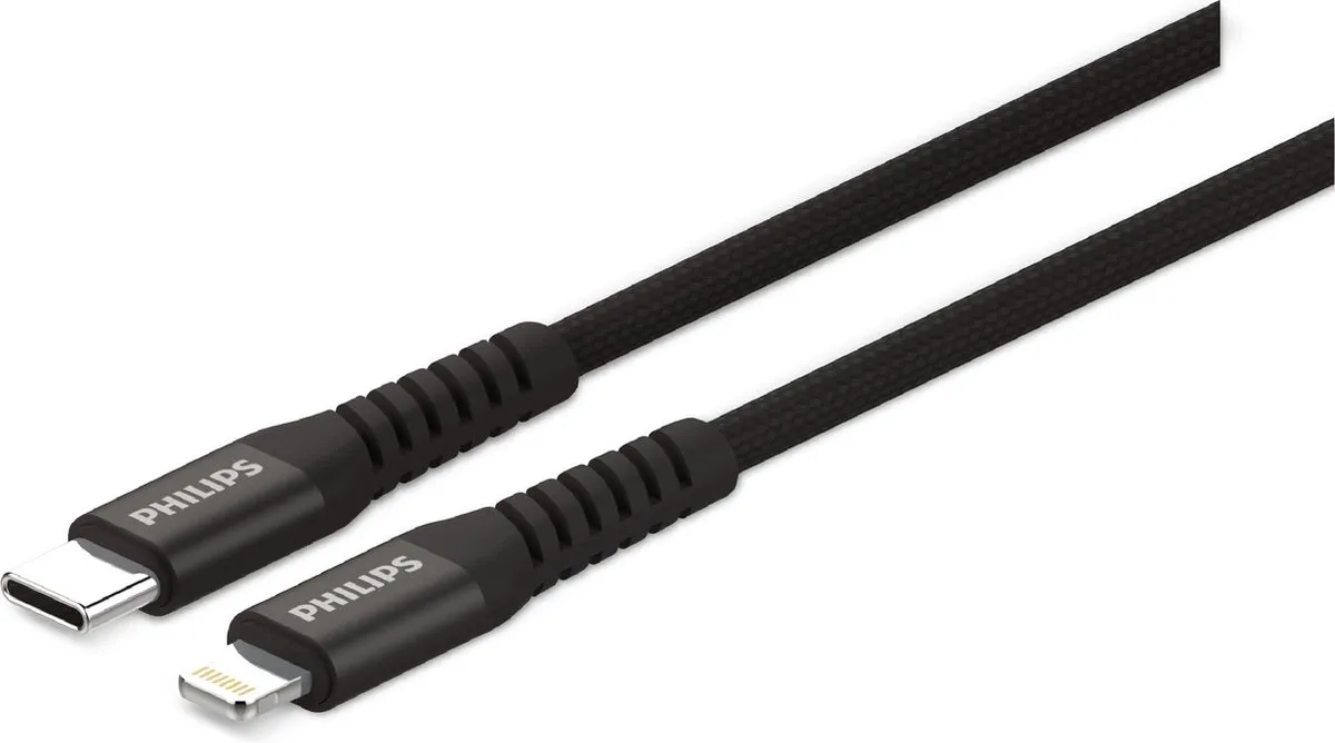 Philips USB-C naar Lightning Kabel 3.0 - 2m - Zwart